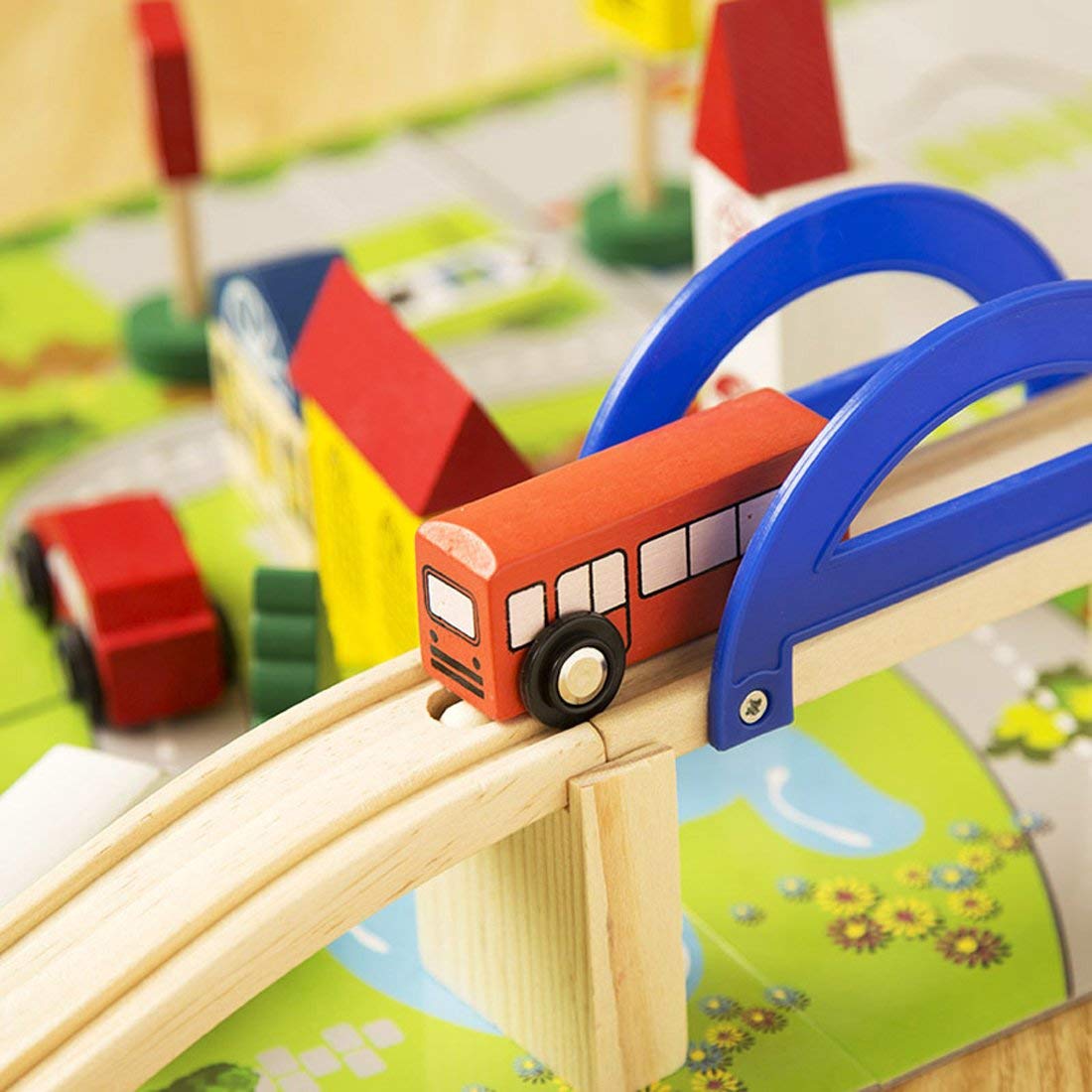 CityLife : Circuit en bois avec Tapis Puzzle