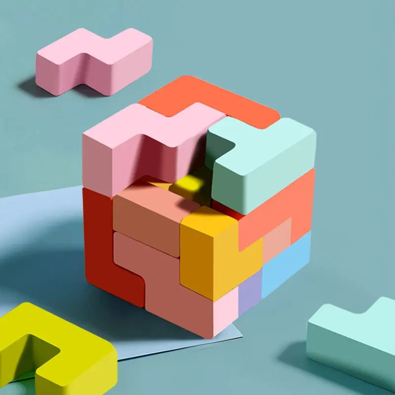 Jeu en Bois Tetris Éducatif 3-en-1